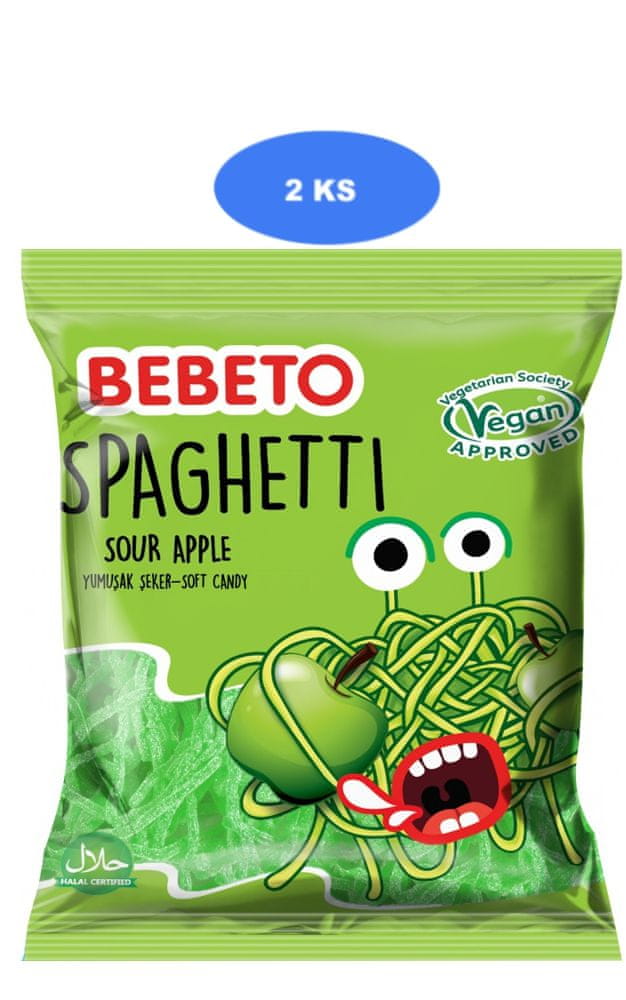 Bebeto  Bebeto kyslé želé špagety Jablko 80g (2 ks)